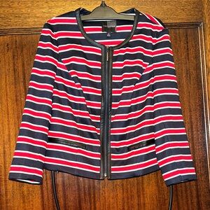 NWOT Striped Women's Jacket - Black, Red, White